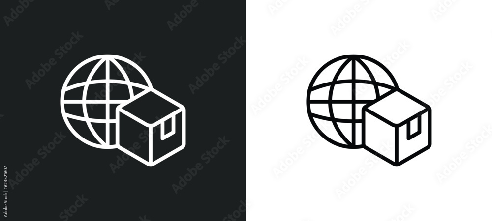 Poster logistic icon isolated in white and black colors. logistic outline vector icon from delivery and log