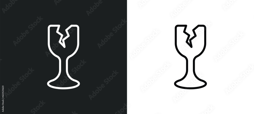 Poster fragile icon isolated in white and black colors. fragile outline vector icon from delivery and logis