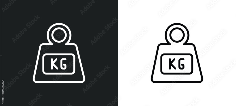Poster weight icon isolated in white and black colors. weight outline vector icon from delivery and logistic collection for web, mobile apps and ui.