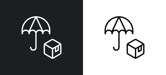 Fototapeta na wymiar logistic umbrella icon isolated in white and black colors. logistic umbrella outline vector icon from delivery and logistic collection for web, mobile apps and ui.