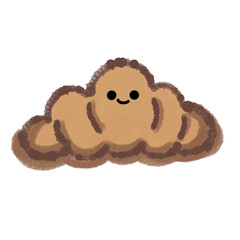 Cartoon Cuisong  chocolate cake isolated on white 