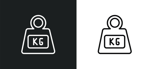 weight icon isolated in white and black colors. weight outline vector icon from delivery and logistic collection for web, mobile apps and ui.