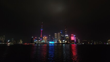 Fototapeta na wymiar city skyline at night , the bund china