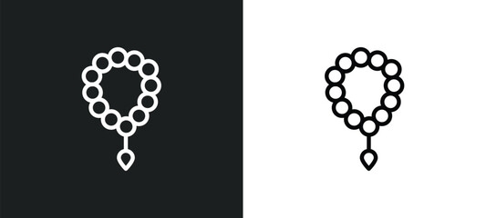 beads icon isolated in white and black colors. beads outline vector icon from cultures collection for web, mobile apps and ui.
