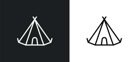 native american wigwam icon isolated in white and black colors. native american wigwam outline vector icon from culture collection for web, mobile apps and ui. © Farahim