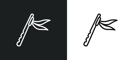 native american flute icon isolated in white and black colors. native american flute outline vector icon from culture collection for web, mobile apps and ui. © Farahim