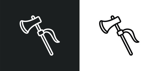 native american axes icon isolated in white and black colors. native american axes outline vector icon from culture collection for web, mobile apps and ui.