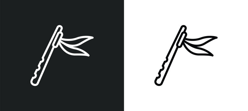native american flute icon isolated in white and black colors. native american flute outline vector icon from culture collection for web, mobile apps and ui.