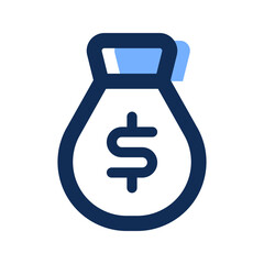money bag filled line icon