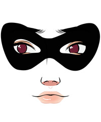 Girl with Zoro mask illustration