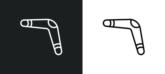 australian boomerang icon isolated in white and black colors. australian boomerang outline vector icon from culture collection for web, mobile apps and ui.