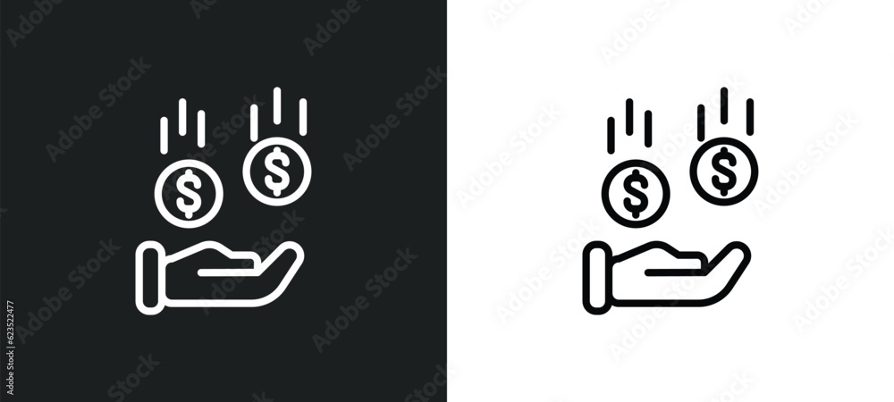 Poster banking icon isolated in white and black colors. banking outline vector icon from cryptocurrency col