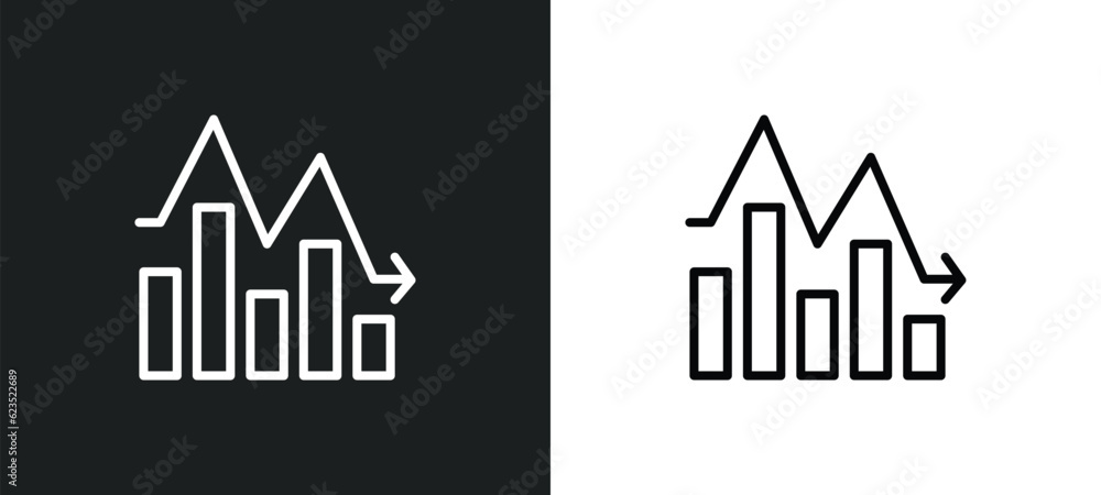 Poster fluctuation icon isolated in white and black colors. fluctuation outline vector icon from cryptocurr