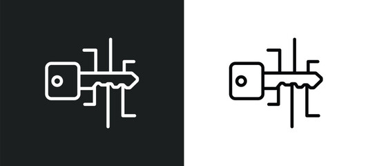 digital key icon isolated in white and black colors. digital key outline vector icon from cryptocurrency collection for web, mobile apps and ui.