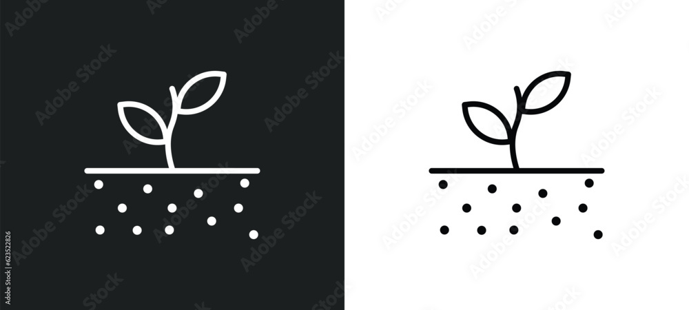 Aufkleber soil icon isolated in white and black colors. soil outline vector icon from construction and tools c