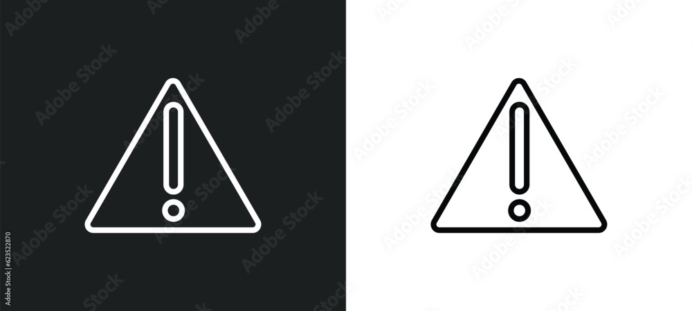 Poster warning icon isolated in white and black colors. warning outline vector icon from construction tools