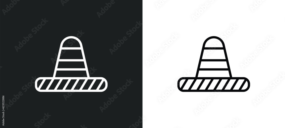Poster traffic cone icon isolated in white and black colors. traffic cone outline vector icon from construc