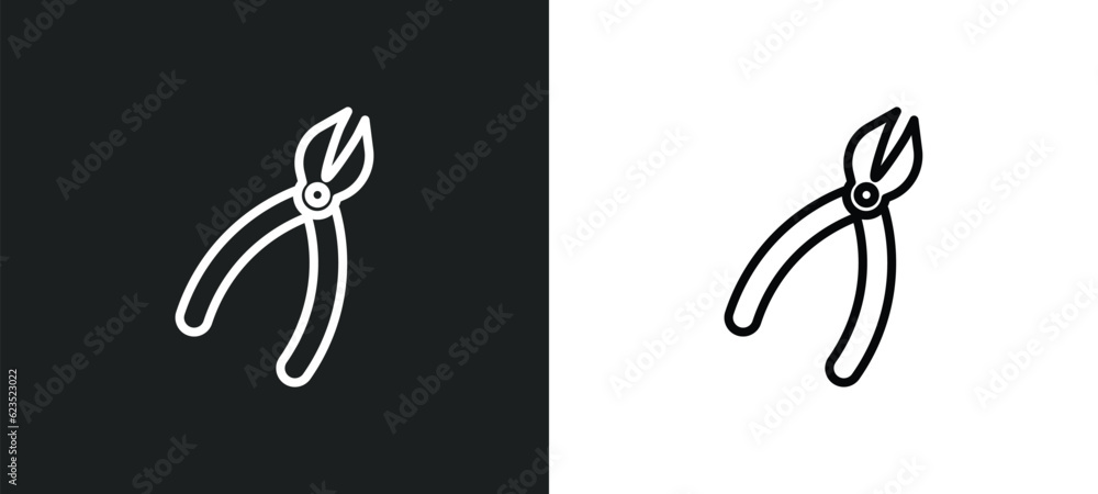 Poster clipper icon isolated in white and black colors. clipper outline vector icon from construction tools