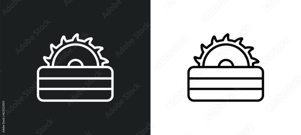 Poster carpenter cutter icon isolated in white and black colors. carpenter cutter outline vector icon from 