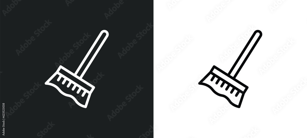Poster cleaning mop icon isolated in white and black colors. cleaning mop outline vector icon from construc