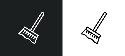 cleaning mop icon isolated in white and black colors. cleaning mop outline vector icon from construction tools collection for web, mobile apps and ui.