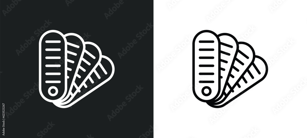 Poster pantone icon isolated in white and black colors. pantone outline vector icon from construction tools