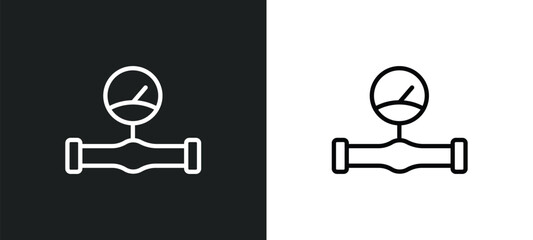 gas pipe icon isolated in white and black colors. gas pipe outline vector icon from construction tools collection for web, mobile apps and ui.