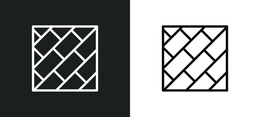 parquet icon isolated in white and black colors. parquet outline vector icon from construction tools collection for web, mobile apps and ui.