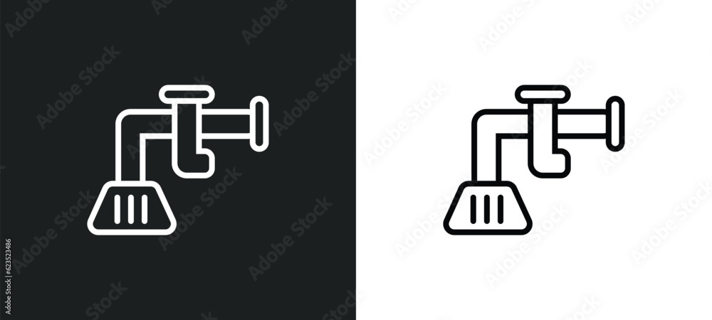 Poster adjusment system icon isolated in white and black colors. adjusment system outline vector icon from 
