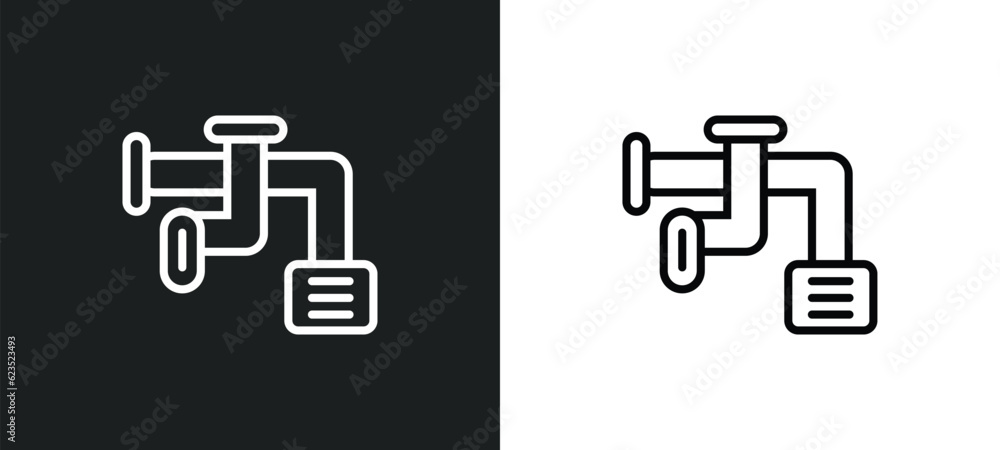 Poster adjustment system icon isolated in white and black colors. adjustment system outline vector icon fro