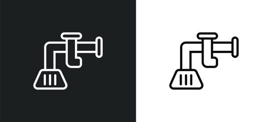 adjusment system icon isolated in white and black colors. adjusment system outline vector icon from construction collection for web, mobile apps and ui.