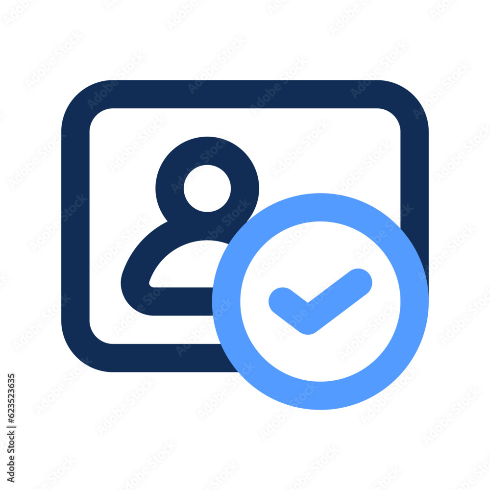 Poster id card outline color icon