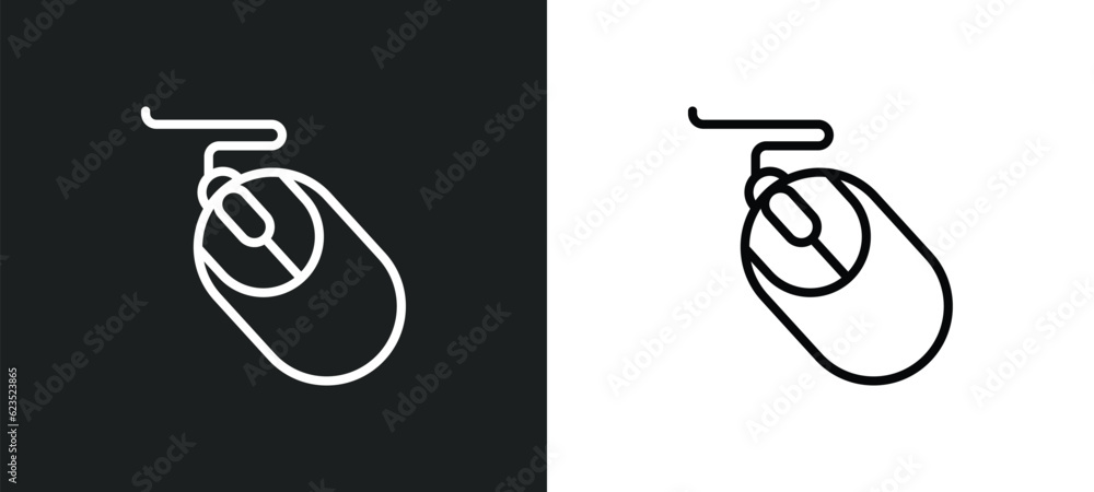 Poster computer mouse device icon isolated in white and black colors. computer mouse device outline vector 