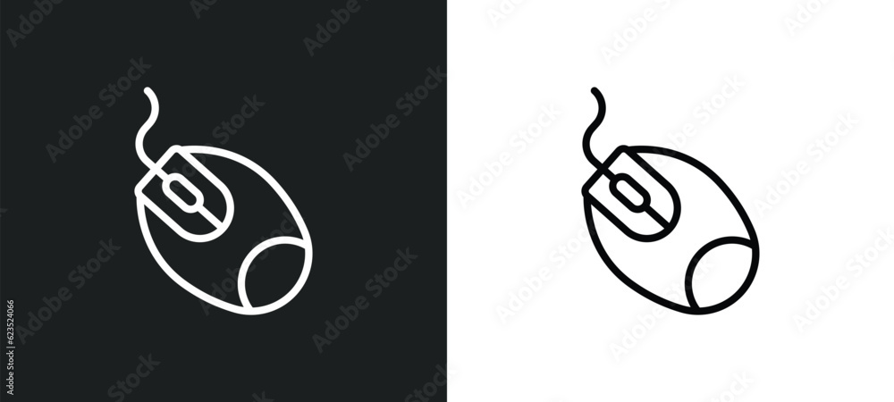 Poster mouse device icon isolated in white and black colors. mouse device outline vector icon from computer
