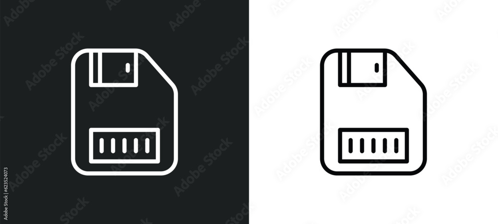 Poster save file icon isolated in white and black colors. save file outline vector icon from computer colle