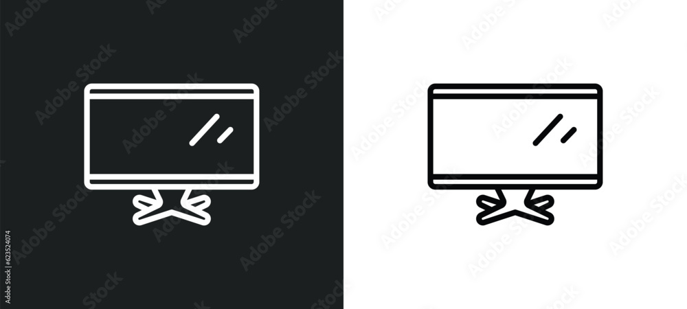 Aufkleber tv screen icon isolated in white and black colors. tv screen outline vector icon from computer colle