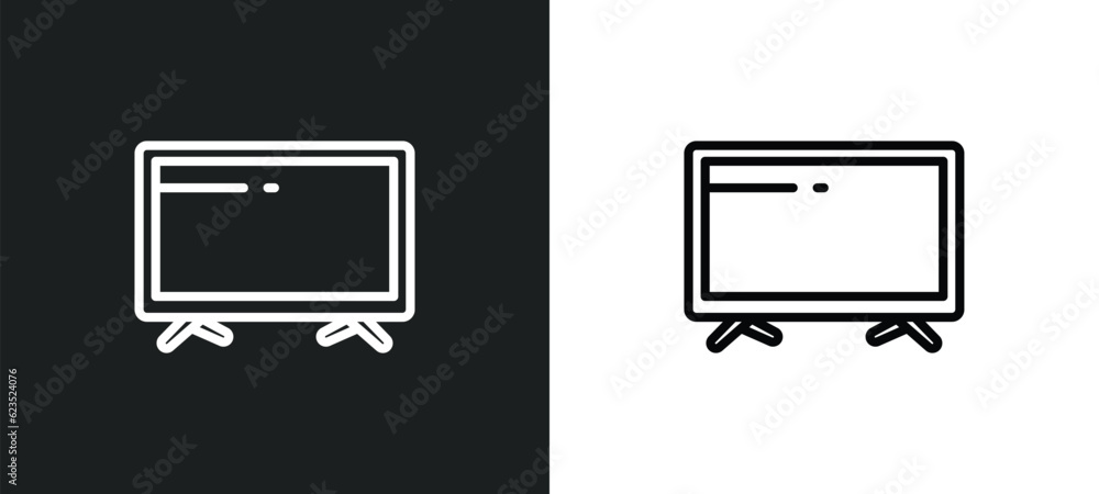 Poster televisions icon isolated in white and black colors. televisions outline vector icon from computer c