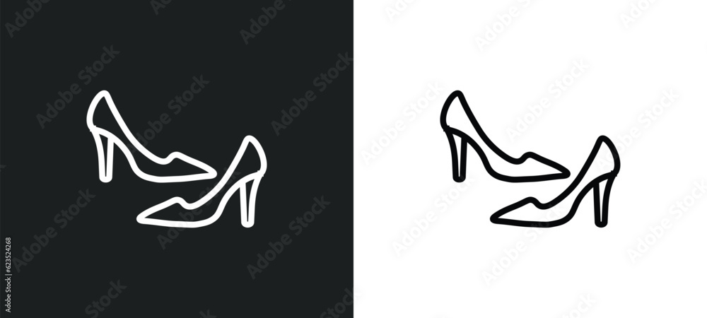 Poster high heel icon isolated in white and black colors. high heel outline vector icon from clothes collec