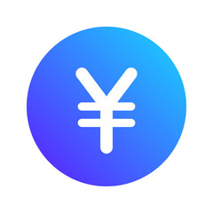 yen gradient fill icon