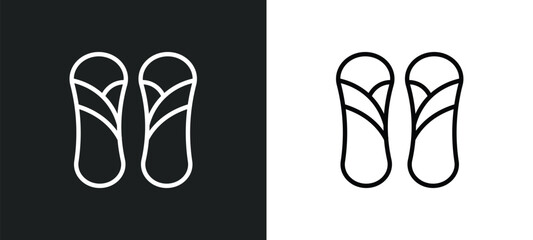 sandals icon isolated in white and black colors. sandals outline vector icon from clothes collection for web, mobile apps and ui.