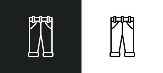 jeans icon isolated in white and black colors. jeans outline vector icon from clothes collection for web, mobile apps and ui.
