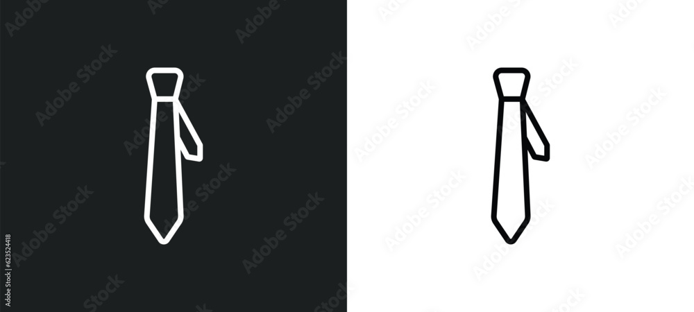 Poster tie icon isolated in white and black colors. tie outline vector icon from clothes collection. collec