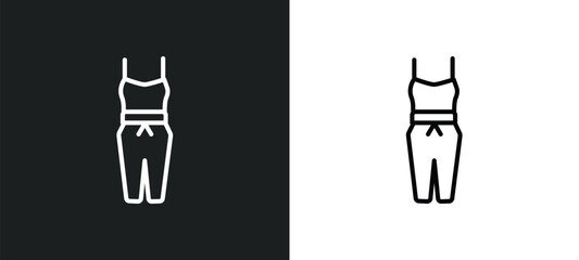 jumpsuit icon isolated in white and black colors. jumpsuit outline vector icon from clothes collection for web, mobile apps and ui.