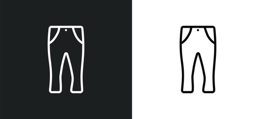 slim fit pants icon isolated in white and black colors. slim fit pants outline vector icon from clothes collection for web, mobile apps and ui.