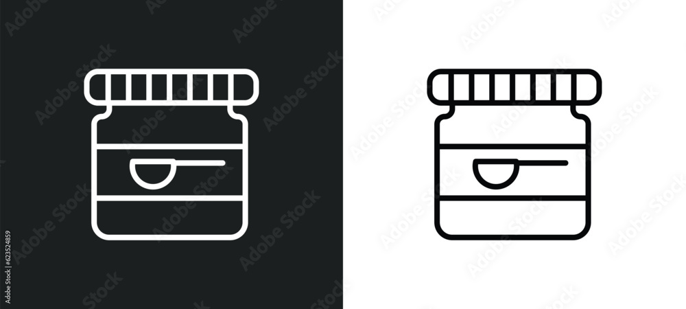 Poster baking soda icon isolated in white and black colors. baking soda outline vector icon from cleaning c