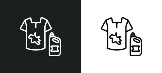 stain remover icon isolated in white and black colors. stain remover outline vector icon from cleaning collection for web, mobile apps and ui.