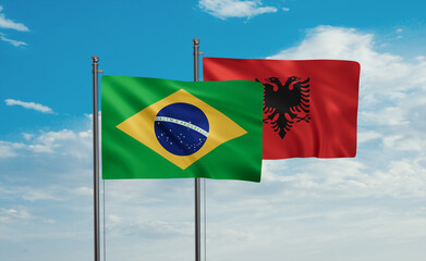 Brazil and Albania national flag