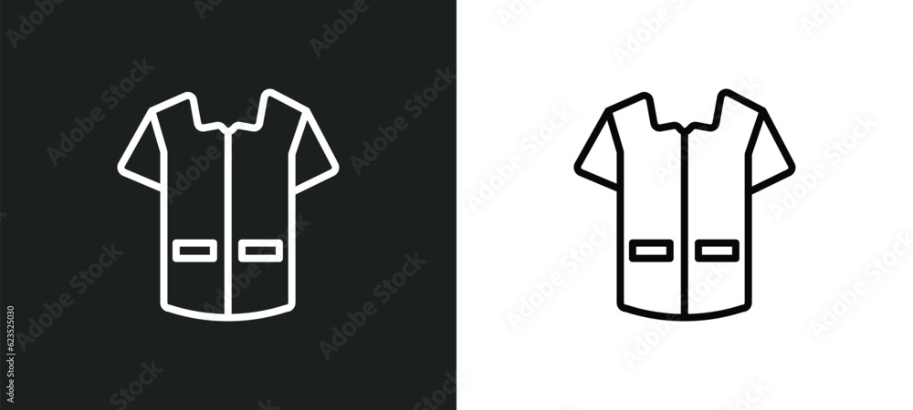 Poster cleaner uniform icon isolated in white and black colors. cleaner uniform outline vector icon from cl