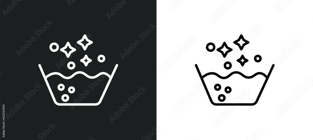Poster soak icon isolated in white and black colors. soak outline vector icon from cleaning collection for 