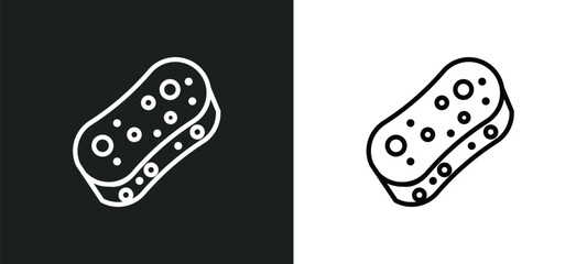 sponges icon isolated in white and black colors. sponges outline vector icon from cleaning collection for web, mobile apps and ui.